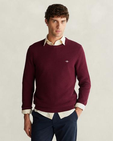 GANT Erkek Bordo Regular Fit Kazak