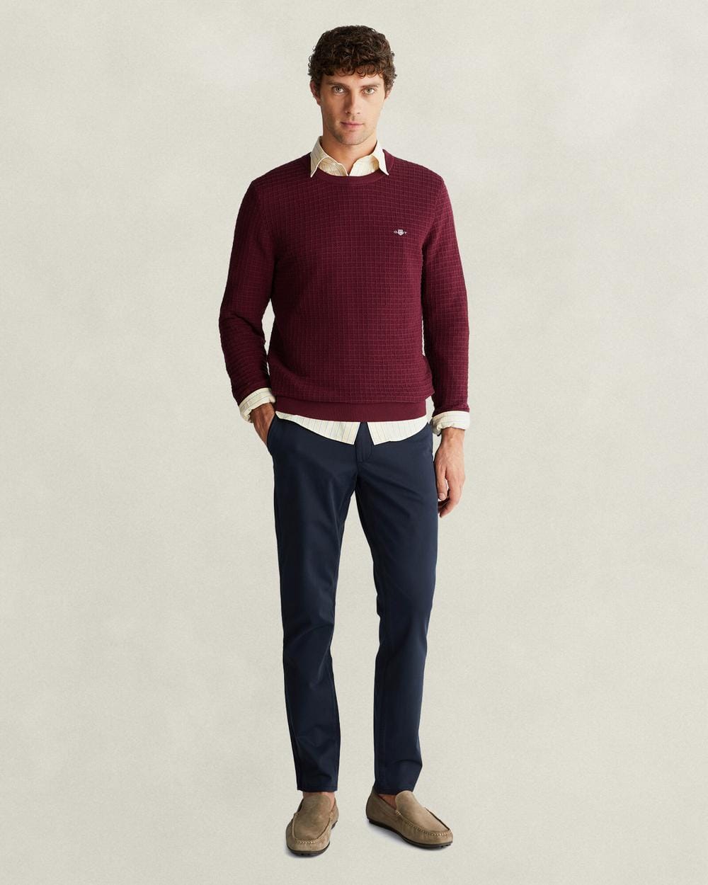 GANT Erkek Bordo Regular Fit Kazak